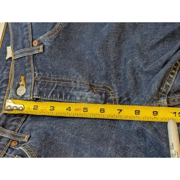 Levi’s 517 Slim Fit Bootcut Jeans Dark Wash 28x28 Raw Hem - Picture 8 of 8